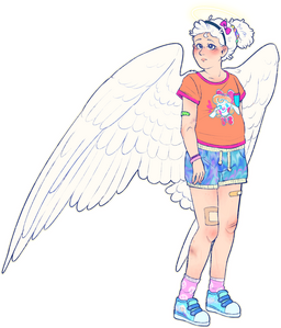 an example of humanoid art! flat colored.