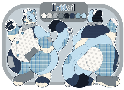 an asymmetric ref sheet! this is an example of the front/back view option.